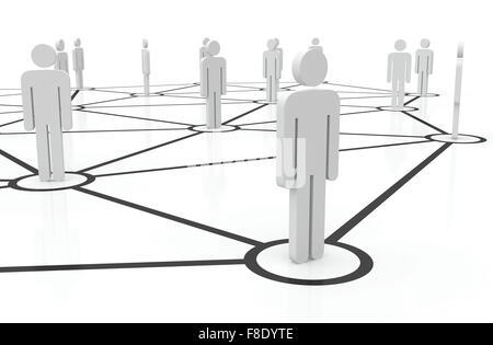 People unified into network. Managing team of people on internet. Staff recruitment Stock Photo