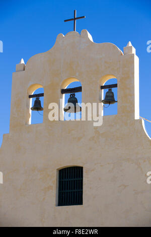 Colonial chapel in Cachi with blue sky, Argentina Stock Photo