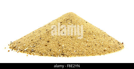 Pile of Golden sand isolated on white Stock Photo