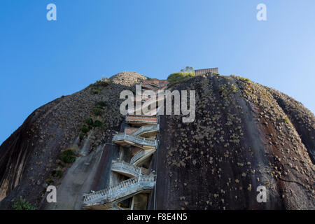 Steep steps rising up Piedra el Penol, Colombia. Stock Photo