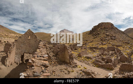 Ruins of the ancient village of San Antonio de Lipez in Bolivia Stock Photo