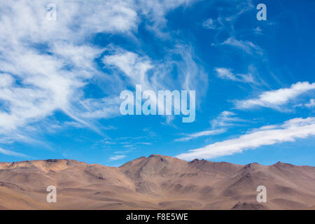 Atacama Mountain with blue sky in Eduardo Avaroa Park Stock Photo