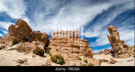 Geological rock formation with the shape of a camel against a clear blue sky. Bolivia Stock Photo