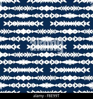 White Ethnic Brush Strokes Arrows Pattern Stock Vector
