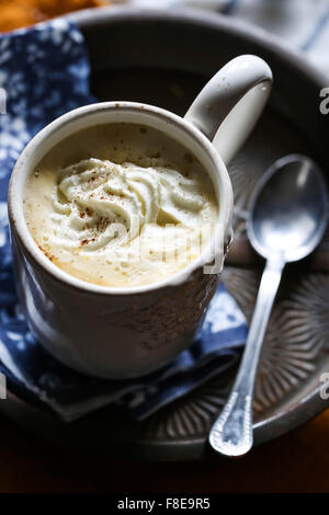 Hot pumpkin spice latte Stock Photo