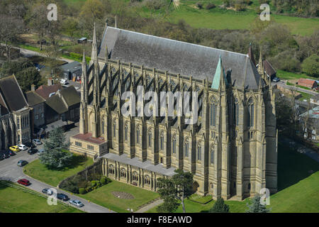An aerial view of the Chapel of Lancing College in Sussex Stock Photo