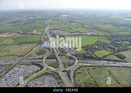 An aerial view of Junction 6 of the M42 for Birmingham NEC and Coventry Stock Photo