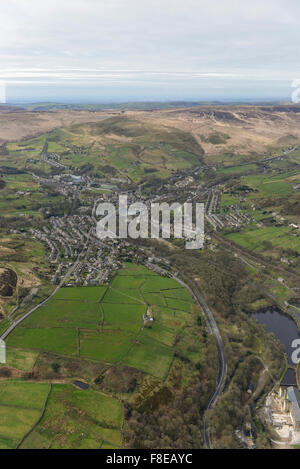 An aerial view of the large West Yorkshire of Marsden Stock Photo