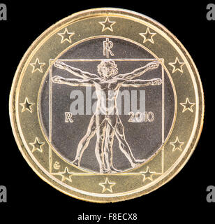 Coin: 1 Euro (Vitruvian Man - drawing by Leonardo da Vinci)  (Italy(2002~Today - Republic (Euro) Circulation) WCC:km216