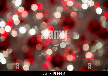 Colorful holiday Christmas lights background in abstract bokeh bubbles Stock Photo