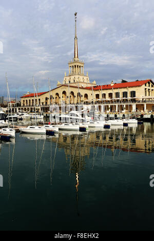 Beautiful sea terminal in Sochi in Russia Stock Photo