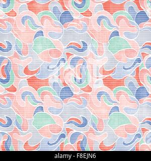 seamless pattern with vintage, pastel colors foliage ornament over paper texture. vector fashion background design Stock Vector