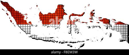 Indonesia map with flag inside Stock Vector