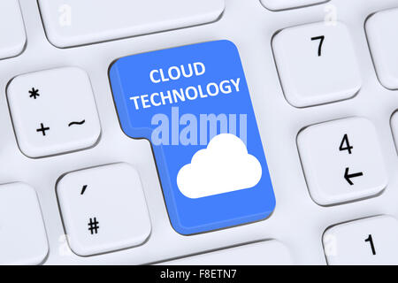 Symbol cloud computing technology storage on internet cyberspace computer keyboard Stock Photo