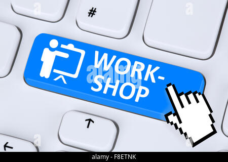 Workshop training learning education technology online on internet Stock Photo