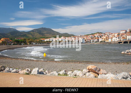 The ancient town of Banyuls sur mer, Cote Vermeille, SW France Stock Photo