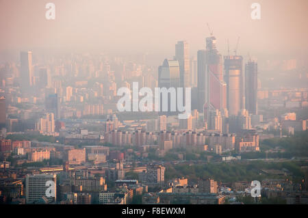 Bird's eye view  om City in Moscow Russia Stock Photo