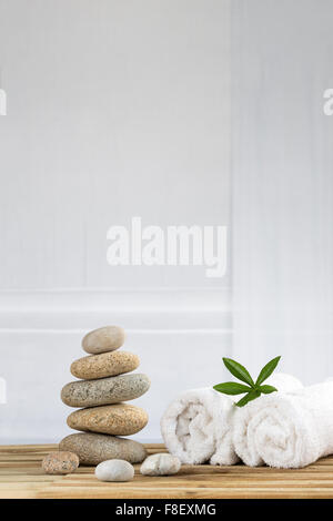 spa accessories and  zen stones Stock Photo