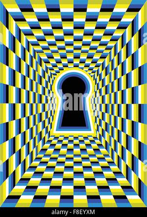 optical illusion with hole. Stock Vector