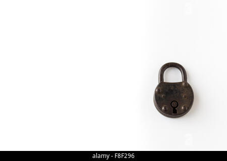 old padlock / black lock isolated on white background Stock Photo - Alamy
