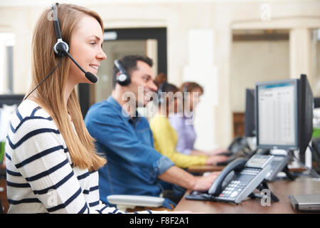 Customer Services Agents In Call Centre Stock Photo