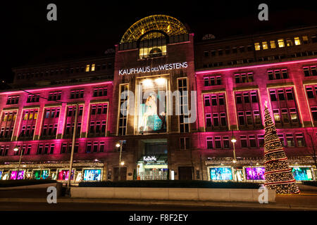 Christmas tree at department store, Berlin, Germany Stock Photo