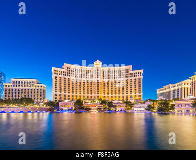 LAS VEGAS - DECEMBER 21: Bellagio casino on December 21, 2013 in Las Vegas. Bellagio casino is one of the famous Vegas casinos Stock Photo