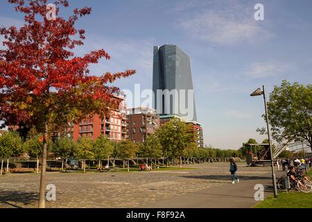 the new European Central Bank, Frankfurt am Main, Hessen, Germany, Europe Stock Photo