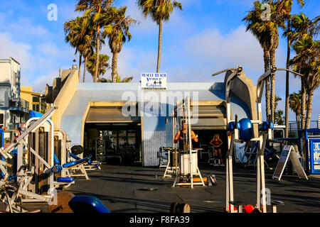 Muscle beach outdoor gym on Venice beach in California Stock Photo