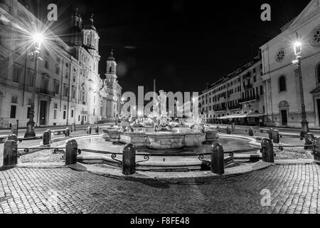 Night view, Piazza Navona, Rome. Italy Stock Photo