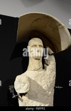 Giant Statues Of Monte Prama, Civic Archeological Museum 'Giovanni Marongiu', Cabras, Sardinia Stock Photo
