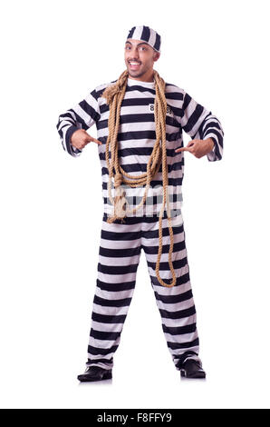 Prison inmate isolated on the white Stock Photo