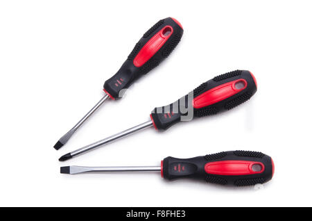 Screwdriver set isolated on the white background Stock Photo