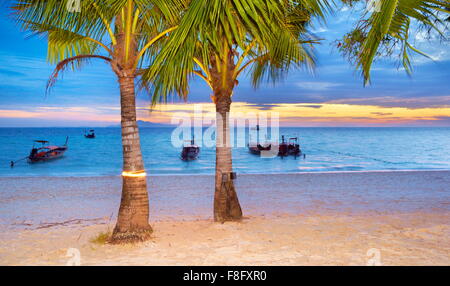 Thailand - Phi Phi Island, Phang Nga Bay, sunset seashore scenery Stock Photo