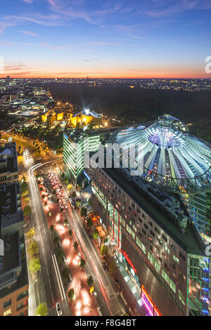 Panoramic View from Kollhoff Tower, Sony Center ,  Berlin, Germany, Stock Photo