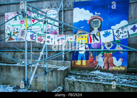Children's Art and scaffold Stock Photo