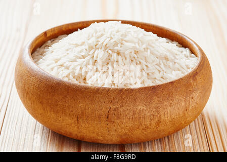 Basmati rice in bowl isolated closeup Stock Photo