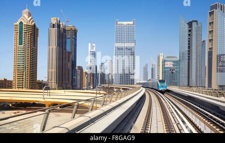 Dubai - metro route, United Arab Emirates Stock Photo