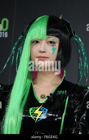 Japanese cosplayer Nekomu Otogi attends a press conference to unveil the 'Tokyo Comic Con 2016' in Tokyo, Japan, on December 4, 2015. The inaugural Tokyo Comic Con will take place at the Mukahari Messe Convention Center from December 3-4, 2016. © AFLO/Alamy Live News Stock Photo