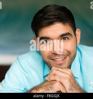 Hispanic man smiling Stock Photo