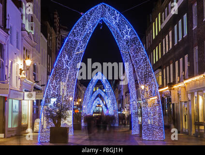 LONDON, UK - DECEMBER 9TH 2015: The Christmas lights on South Molton Street in central London, on 9th December 2015. Stock Photo