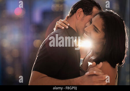 Hispanic couple dancing Stock Photo