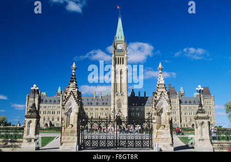 Centre Block of the Canadian Parliament Buildings, Ottawa, Ontario, Canada Stock Photo