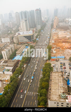 Changsha, Hunan province, China - The view of Changsha city with the heave air pollution in the daytime. Stock Photo