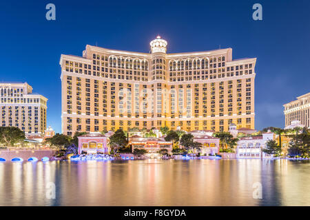 LAS VEGAS - DECEMBER 21: Bellagio casino on December 21, 2013 in Las Vegas. Bellagio casino is one of the famous Vegas casinos Stock Photo