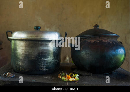 Closeup Of Large Pots On The Stove Chef Cooking At Commercial Kitchen Hot  Job Real Dirty Restaurant Kitchen Stock Photo - Download Image Now - iStock