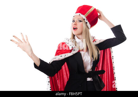 Woman queen in funny concept Stock Photo