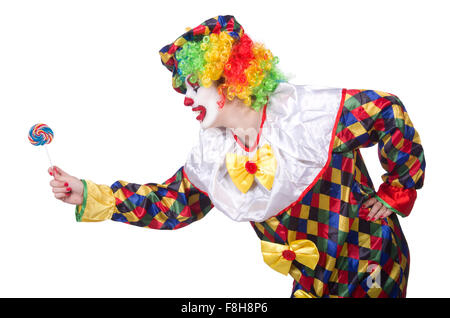 Funny clown isolated on the white Stock Photo