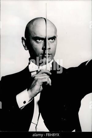 1962 - Yul Brynner as a Conductor: The Famous American Actor, Yul Brynner is in Paris now for the Filming of ''Once mre with Feeling'', produced and directed by Stanley Donen. In this Film, Yul Brynner plays the part of a famous conductor. Photo shows Yul Brynner in a scene of the film. © Keystone Pictures USA/ZUMAPRESS.com/Alamy Live News Stock Photo