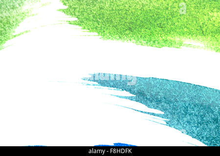 Abstract art oil paint. Brushstrokes on canvas closeup. Design elements. Color conversions. Blue; green. Stock Photo
